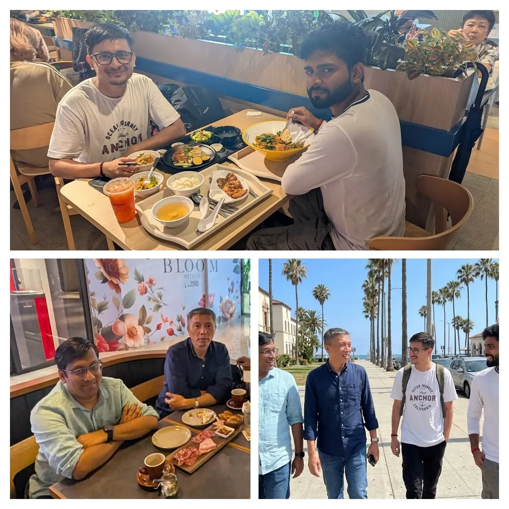 NexDoc AI team collaborating over meals and outdoors